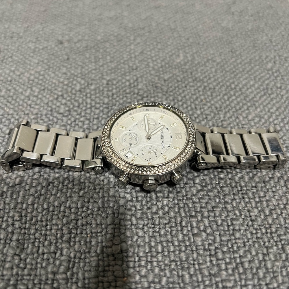 Michael Kors Silver Crystal-Embellished Watch MK 5353 - Picture 2 of 4